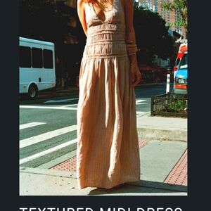 ZARA Blush TEXTURED MIDI DRESS